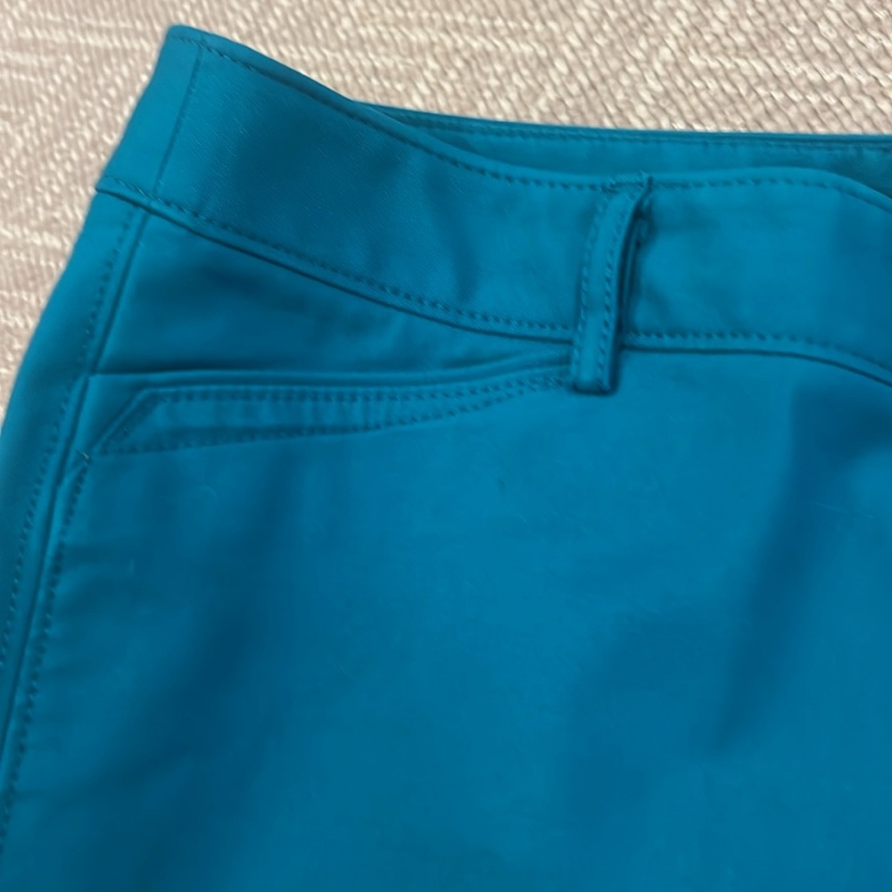 White House Black Market Pants Teal Size 10R Side Zipper Front Pockets - Picture 3 of 6
